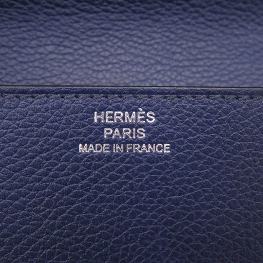 HERMES Coin case Evercolor Blue Safir Lowris Mini Women Used Authentic