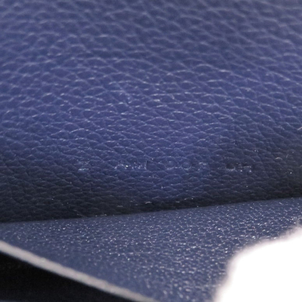 HERMES Coin case Evercolor Blue Safir Lowris Mini Women Used Authentic