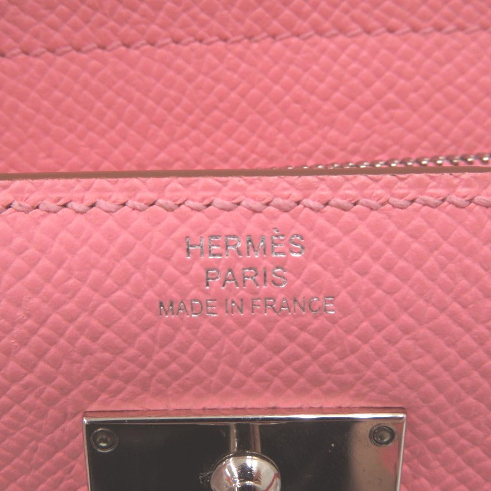 HERMES Tri-fold wallet Epsom Rose azare Kelly wallet medium Women Used Authentic