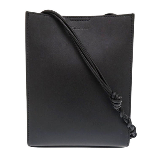 JIL SANDER Shoulder Bag leather black Tangle SM Women Used Authentic