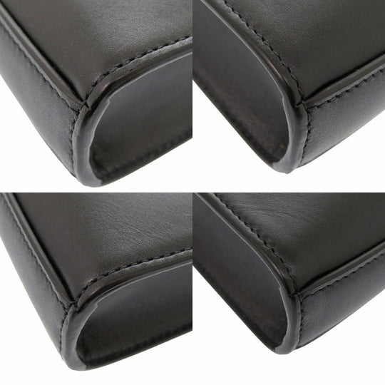 JIL SANDER Shoulder Bag leather black Tangle SM Women Used Authentic