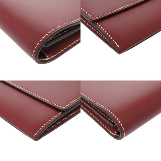 HERMES Clutch bag Vaux Chamonix Rouge ash Women(Unisex) Used Authentic