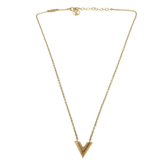 LOUIS VUITTON Necklace M61083 metal gold Essential V unisex(Unisex) Used Authentic