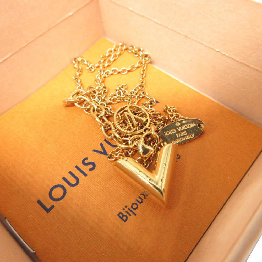 LOUIS VUITTON Necklace M61083 metal gold Essential V unisex(Unisex) Used Authentic