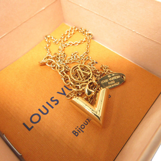 LOUIS VUITTON Necklace M61083 metal gold Essential V unisex(Unisex) Used Authentic
