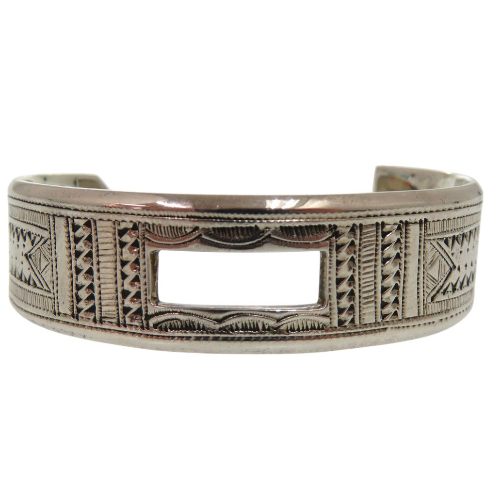 HERMES Bangle Silver925 Silver Hermes Touareg Bangle SV925 Ethnic Pattern unisex(Unisex) T5 Used Authentic