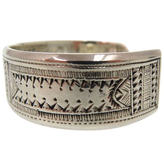 HERMES Bangle Silver925 Silver Hermes Touareg Bangle SV925 Ethnic Pattern unisex(Unisex) T5 Used Authentic