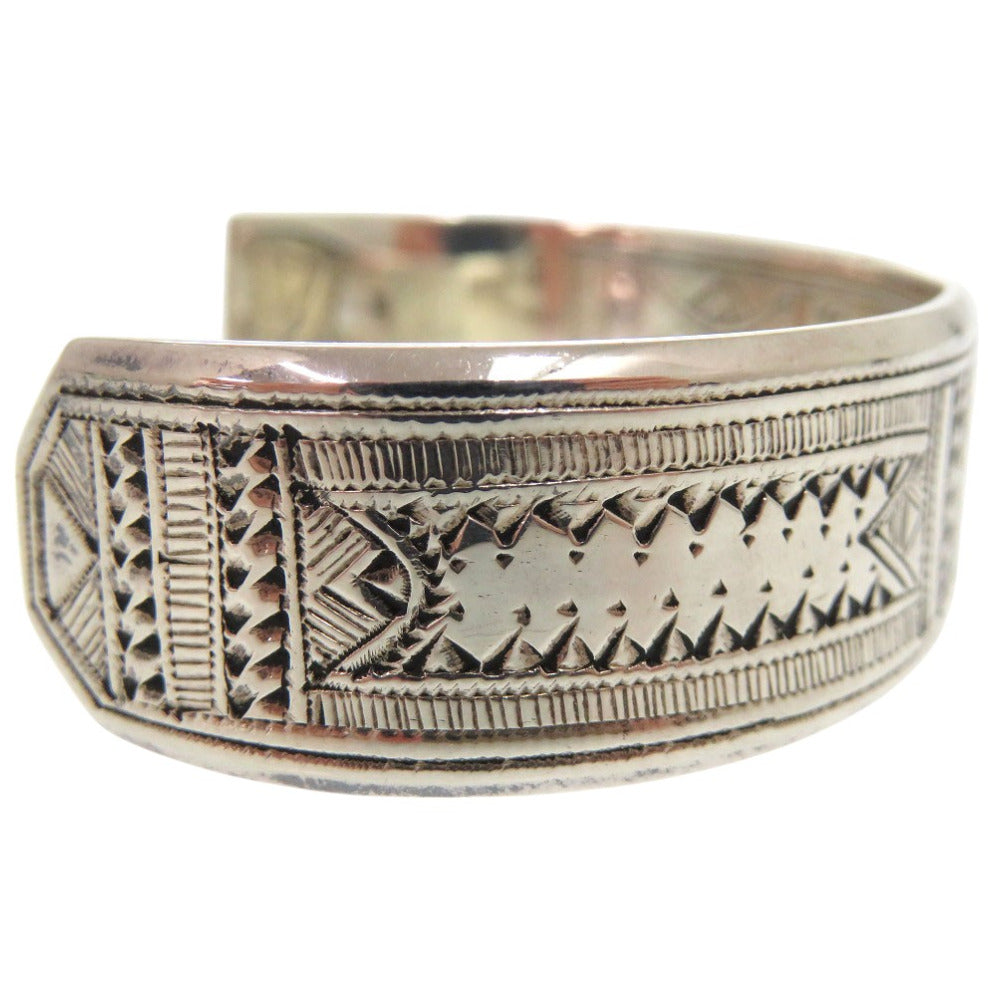 HERMES Bangle Silver925 Silver Hermes Touareg Bangle SV925 Ethnic Pattern unisex(Unisex) T5 Used Authentic