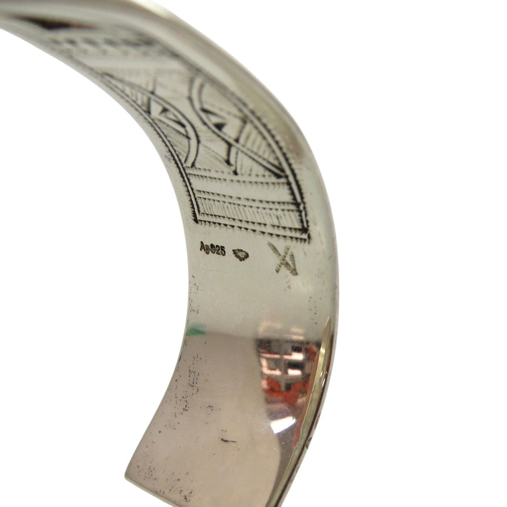 HERMES Bangle Silver925 Silver Hermes Touareg Bangle SV925 Ethnic Pattern unisex(Unisex) T5 Used Authentic