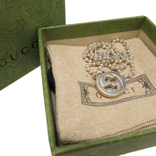 GUCCI Necklace Silver925 Silver Ball chain Interlocking G unisex(Unisex) Used Authentic