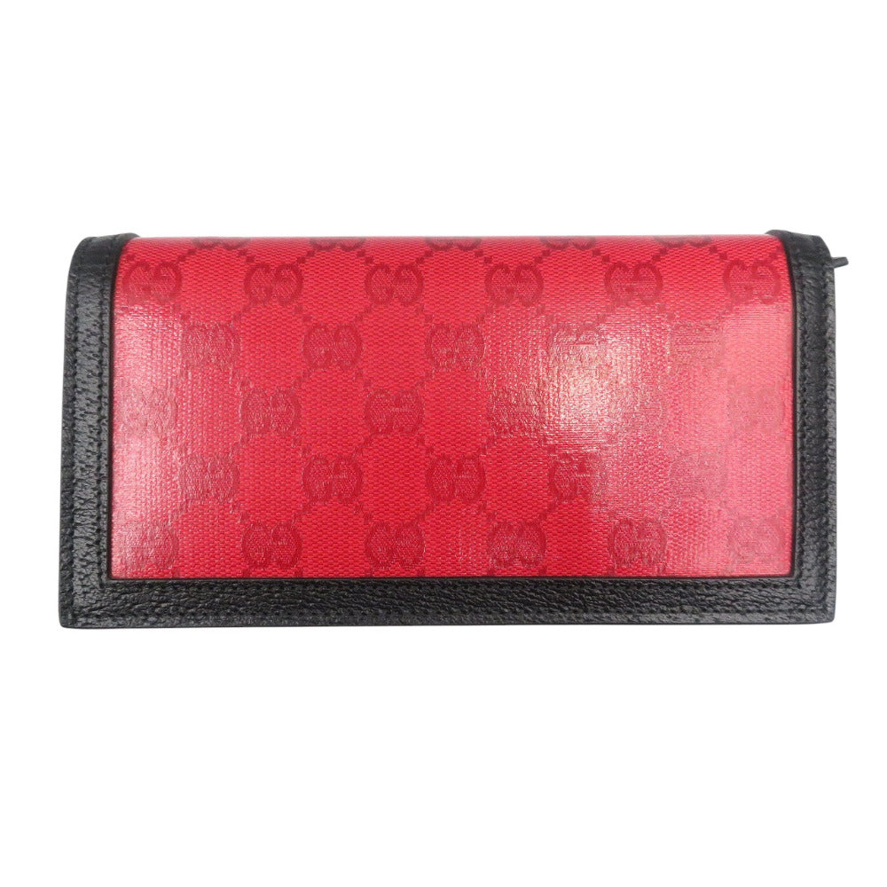 GUCCI Long Wallet Purse 621892 Crystal GG Red GUCCIxadidas Women Used Authentic