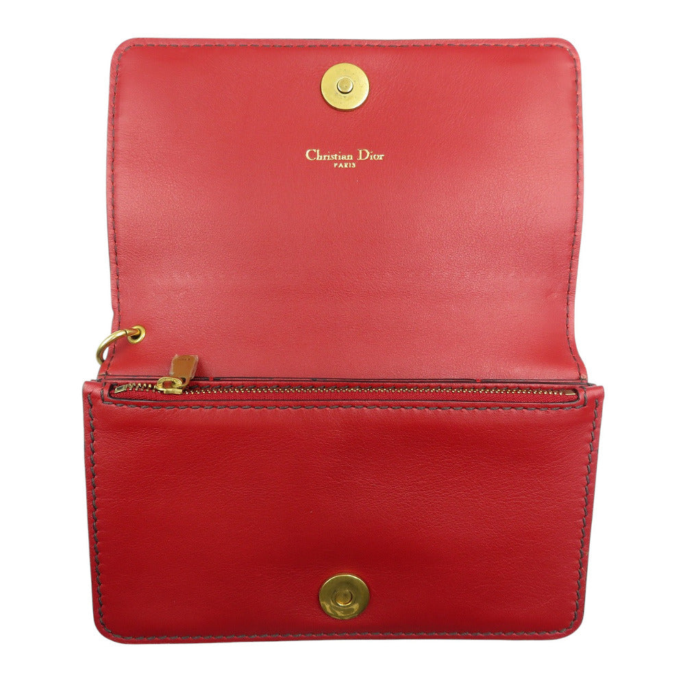 Christian Dior Long Wallet Purse 00-MA-0177 leather Red Women Used Authentic