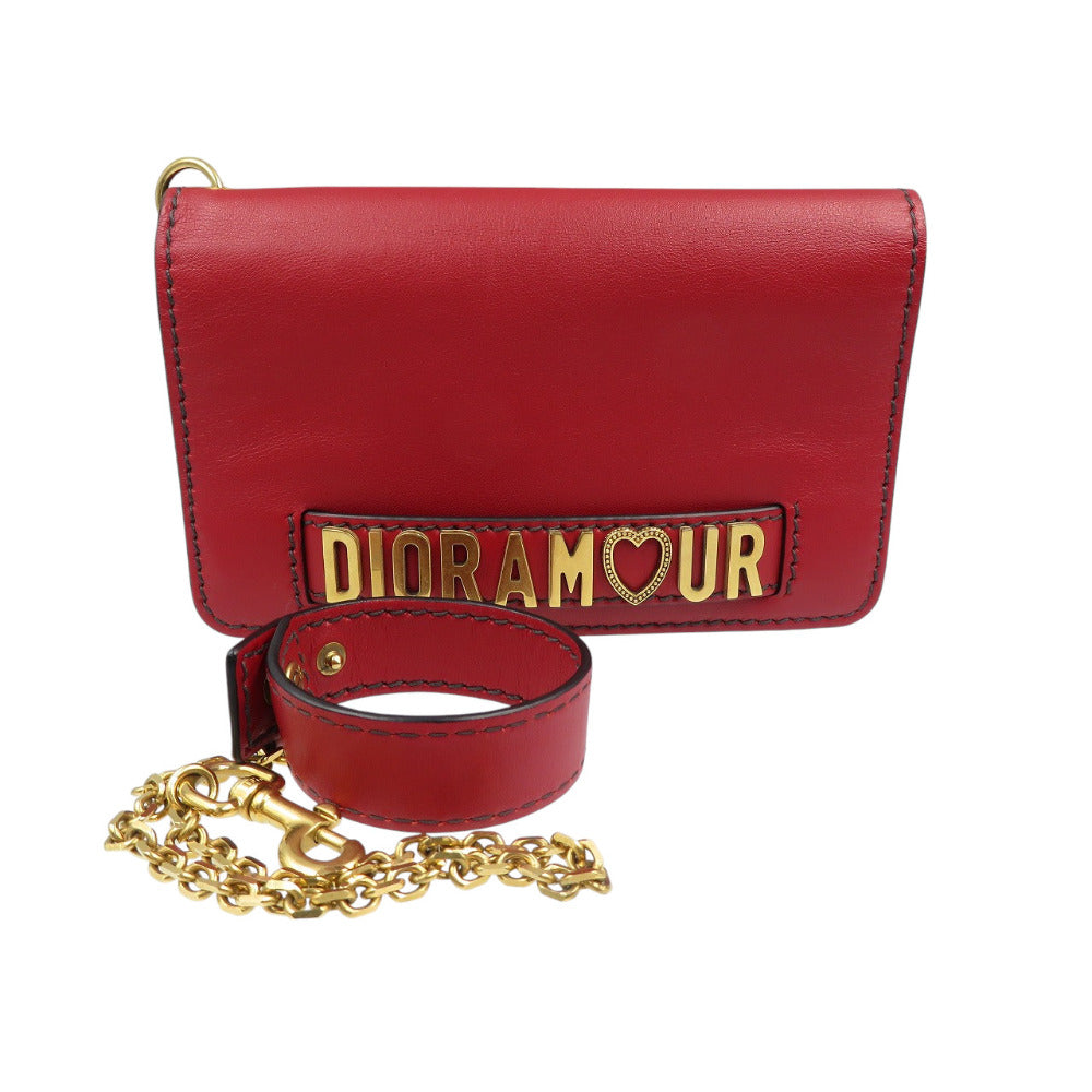 Christian Dior Long Wallet Purse 00-MA-0177 leather Red Women Used Authentic