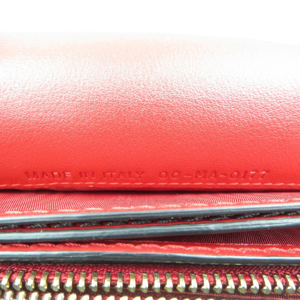 Christian Dior Long Wallet Purse 00-MA-0177 leather Red Women Used Authentic