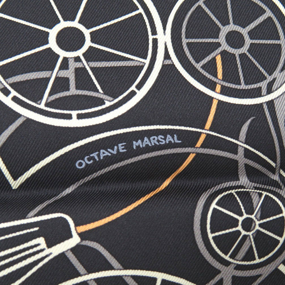 HERMES scarf silk NOIR Carre90 COMPLICATION EQUESTRE