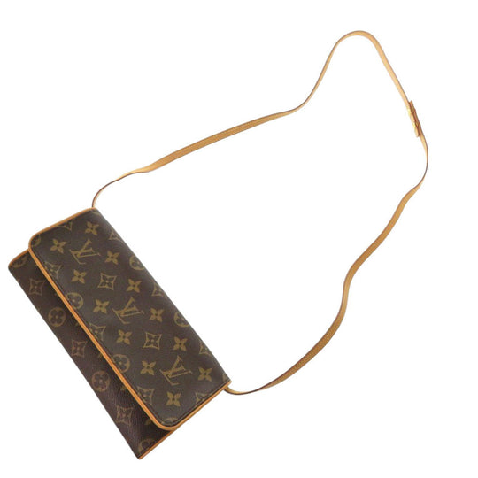 LOUIS VUITTON Shoulder Bag M51852 Monogram canvas Brown Monogram Pochette Twin GM Women Used Authentic