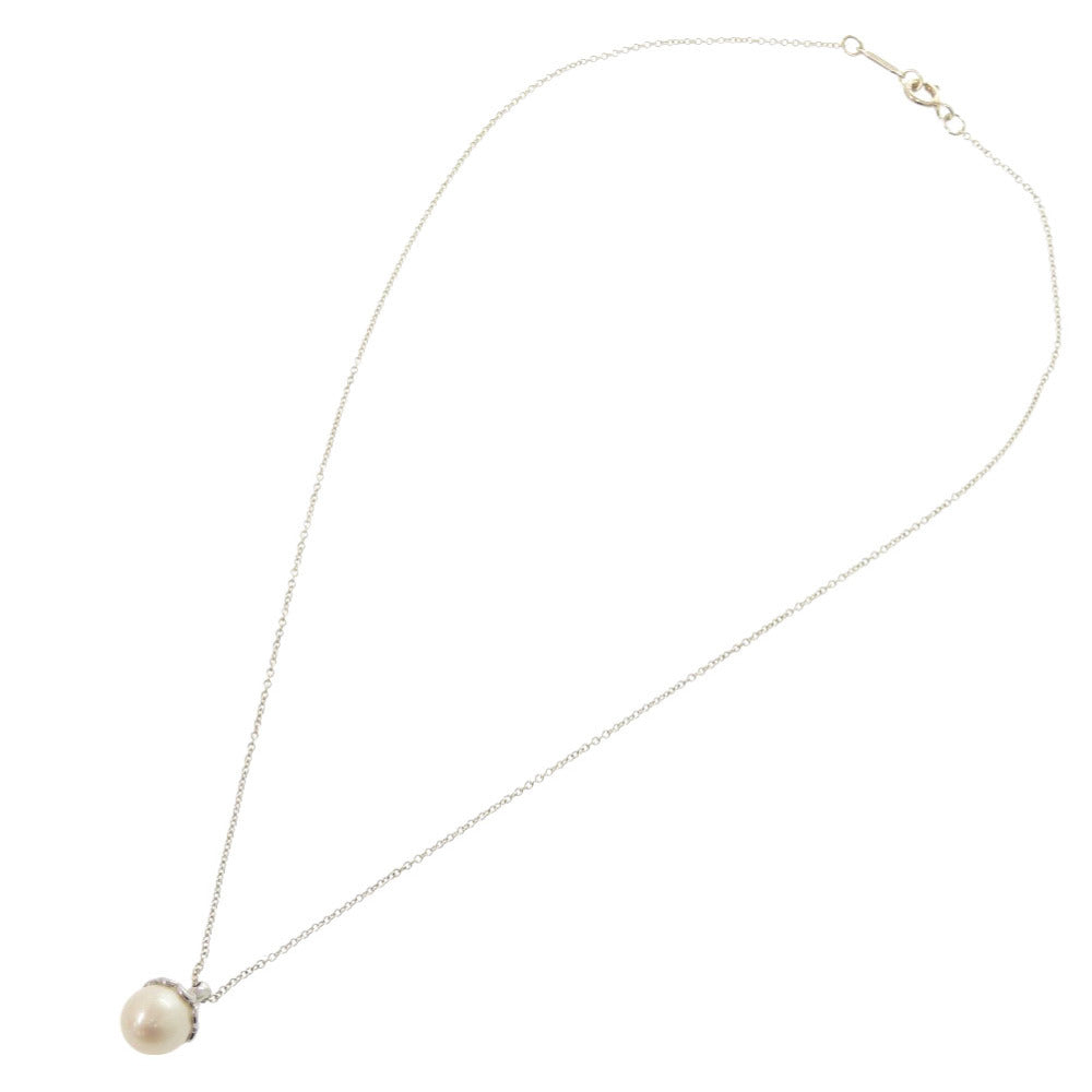 TIFFANY&Co. Necklace Silver925, pearl Silver Heart clover Women Used Authentic