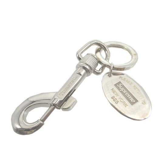 TIFFANY&Co. key ring Silver925 Silver Keyring Supreme collaboration double name oval tag Return to TIFFANY & Co. unisex(Unisex) Used Authentic