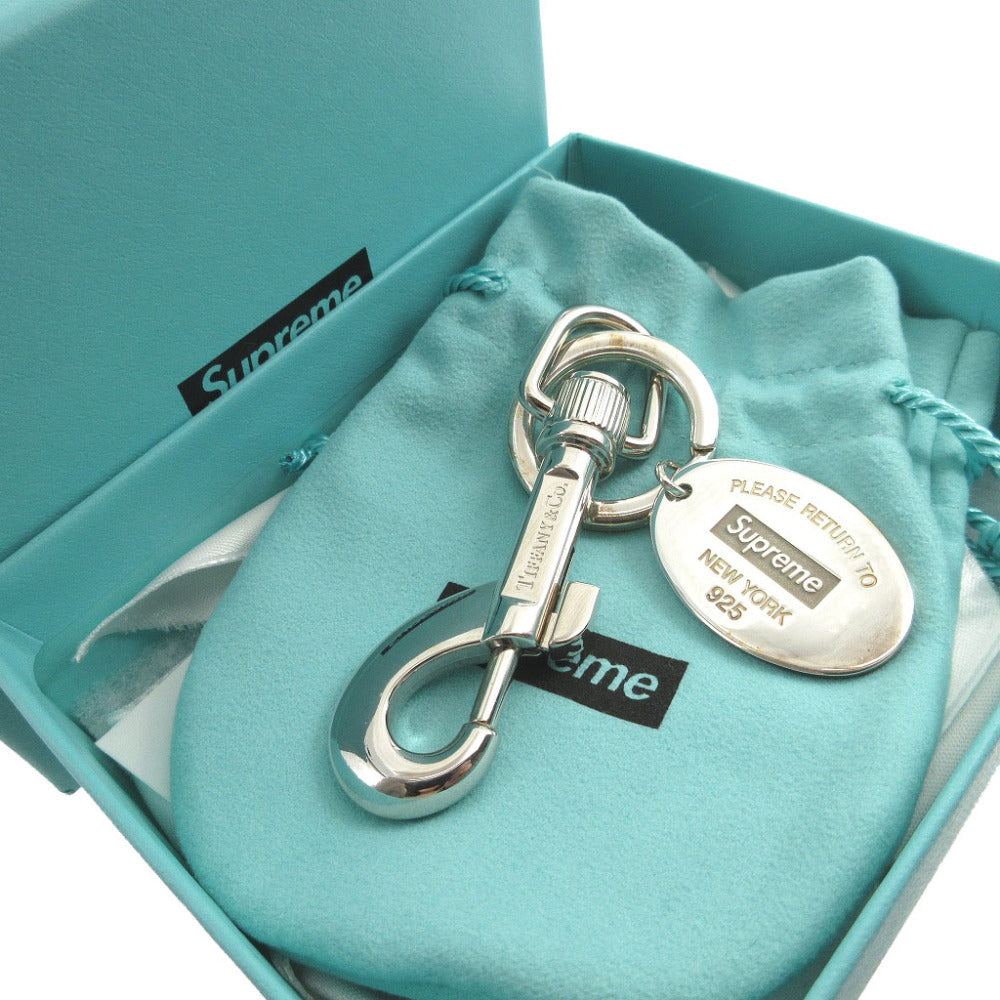 TIFFANY&Co. key ring Silver925 Silver Keyring Supreme collaboration double name oval tag Return to TIFFANY & Co. unisex(Unisex) Used Authentic