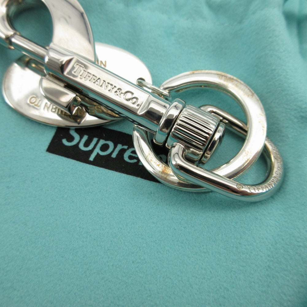 TIFFANY&Co. key ring Silver925 Silver Keyring Supreme collaboration double name oval tag Return to TIFFANY & Co. unisex(Unisex) Used Authentic