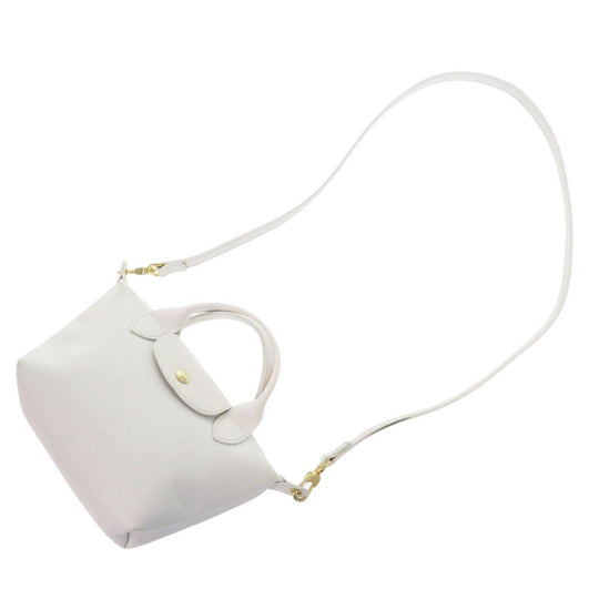 Longchamp Handbag Nylon canvas white Le Pliage Women Used Authentic