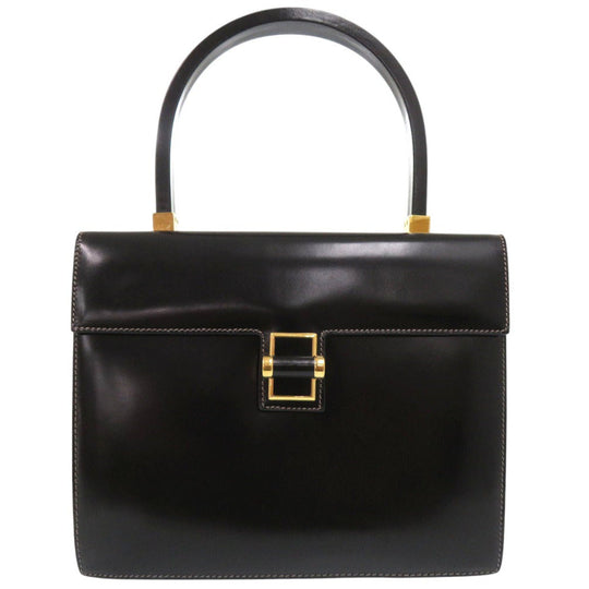 GUCCI Handbag leather black Old Gucci Turnlock Formal Bag Women Used Authentic