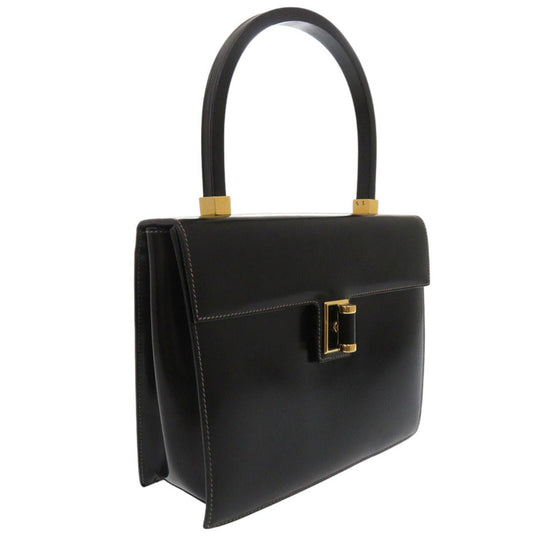 GUCCI Handbag leather black Old Gucci Turnlock Formal Bag Women Used Authentic