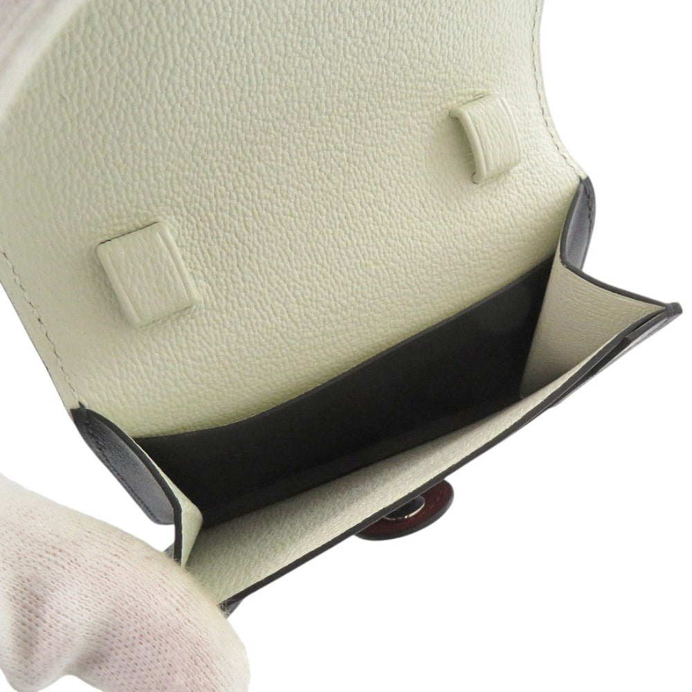 HERMES Card Case Swift, Chevre Cavan cyan Women Used Authentic