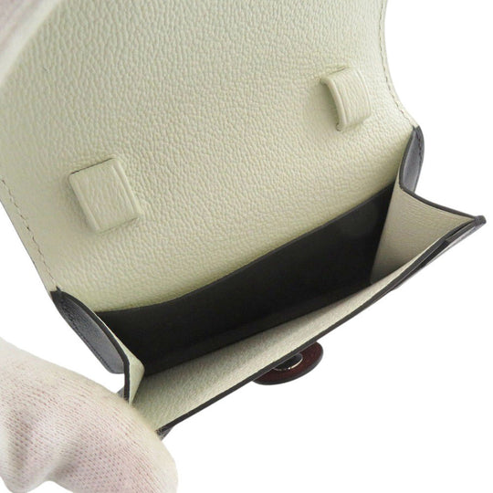 HERMES Card Case Swift, Chevre Cavan cyan Women Used Authentic