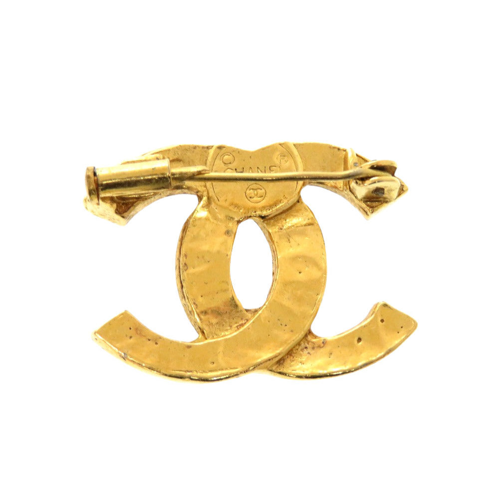 CHANEL Brooch Stone gold COCO Mark vintage Women Used Authentic