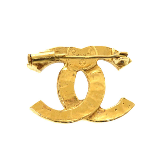 CHANEL Brooch Stone gold COCO Mark vintage Women Used Authentic