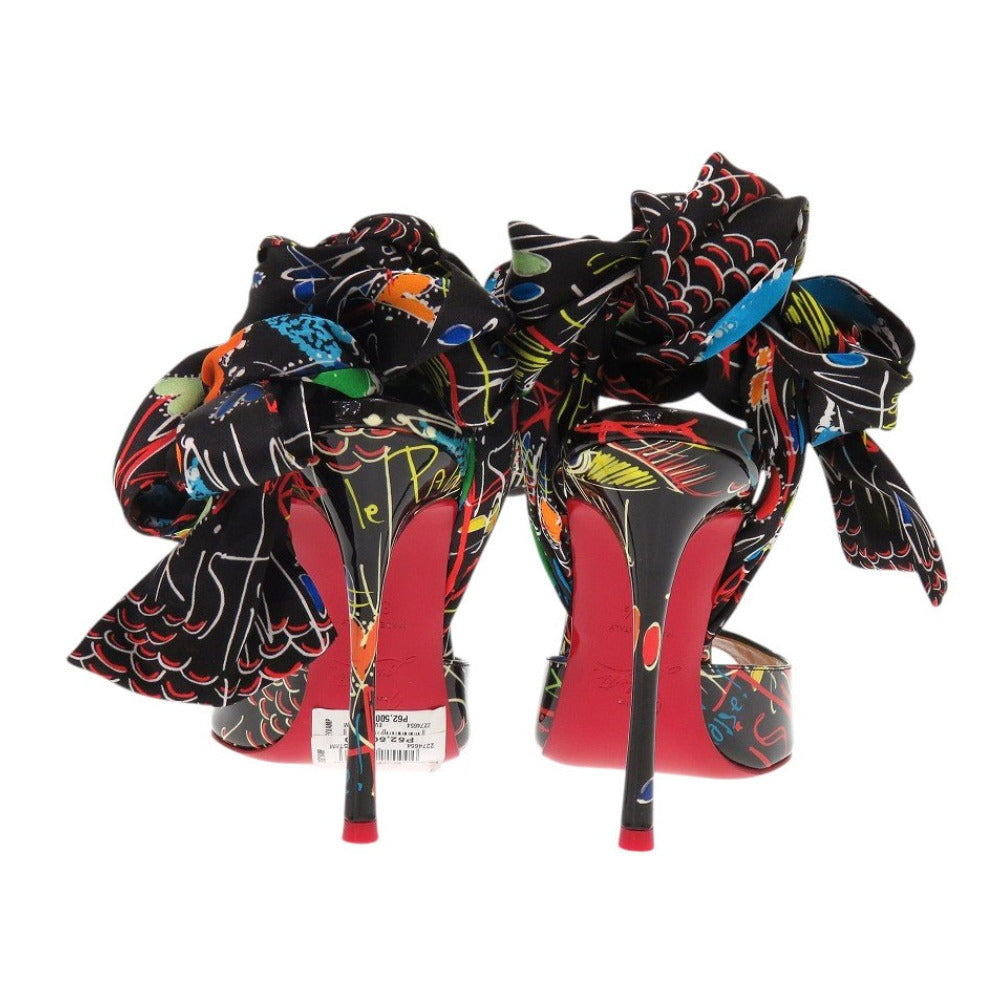 Christian Louboutin pumps Patent Leather, Silk black Women 37.5 Used Authentic