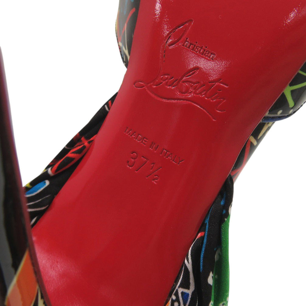 Christian Louboutin pumps Patent Leather, Silk black Women 37.5 Used Authentic
