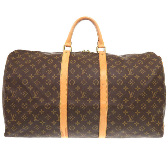 LOUIS VUITTON Boston Duffel bag M41424 Monogram canvas Brown Monogram Keepall 55 mens Used Authentic