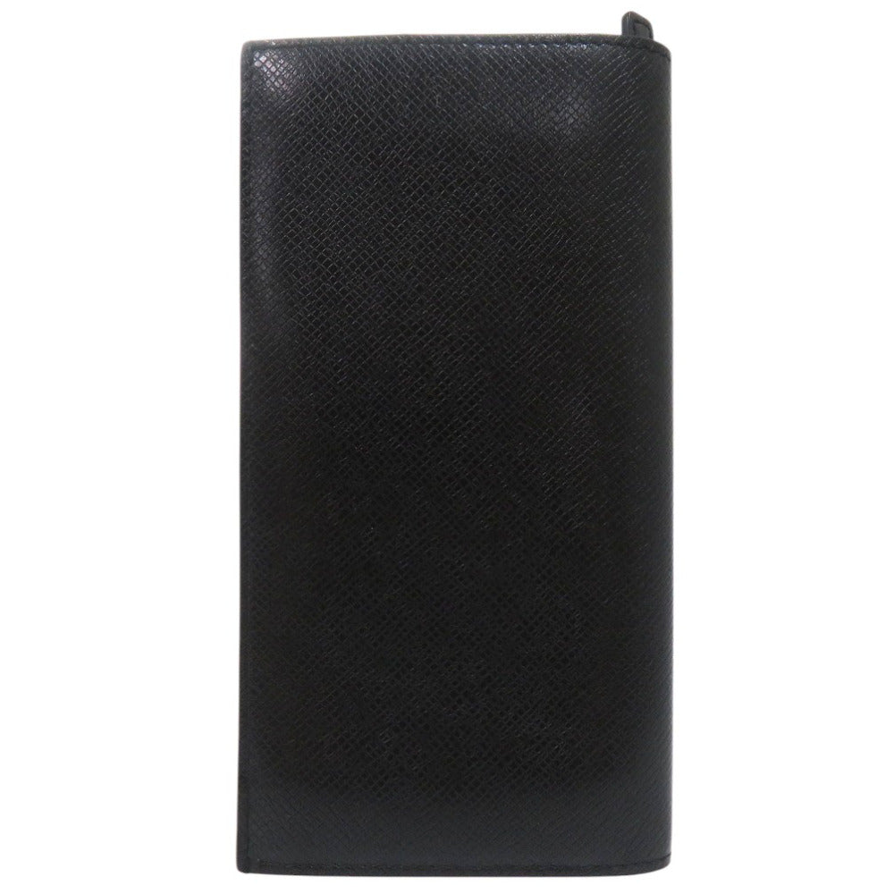 SAINT LAURENT PARIS Long Wallet Purse 396308 H3Z2W 1000 leather black Continental Wallet with Logo Coin Pocket mens Used Authentic