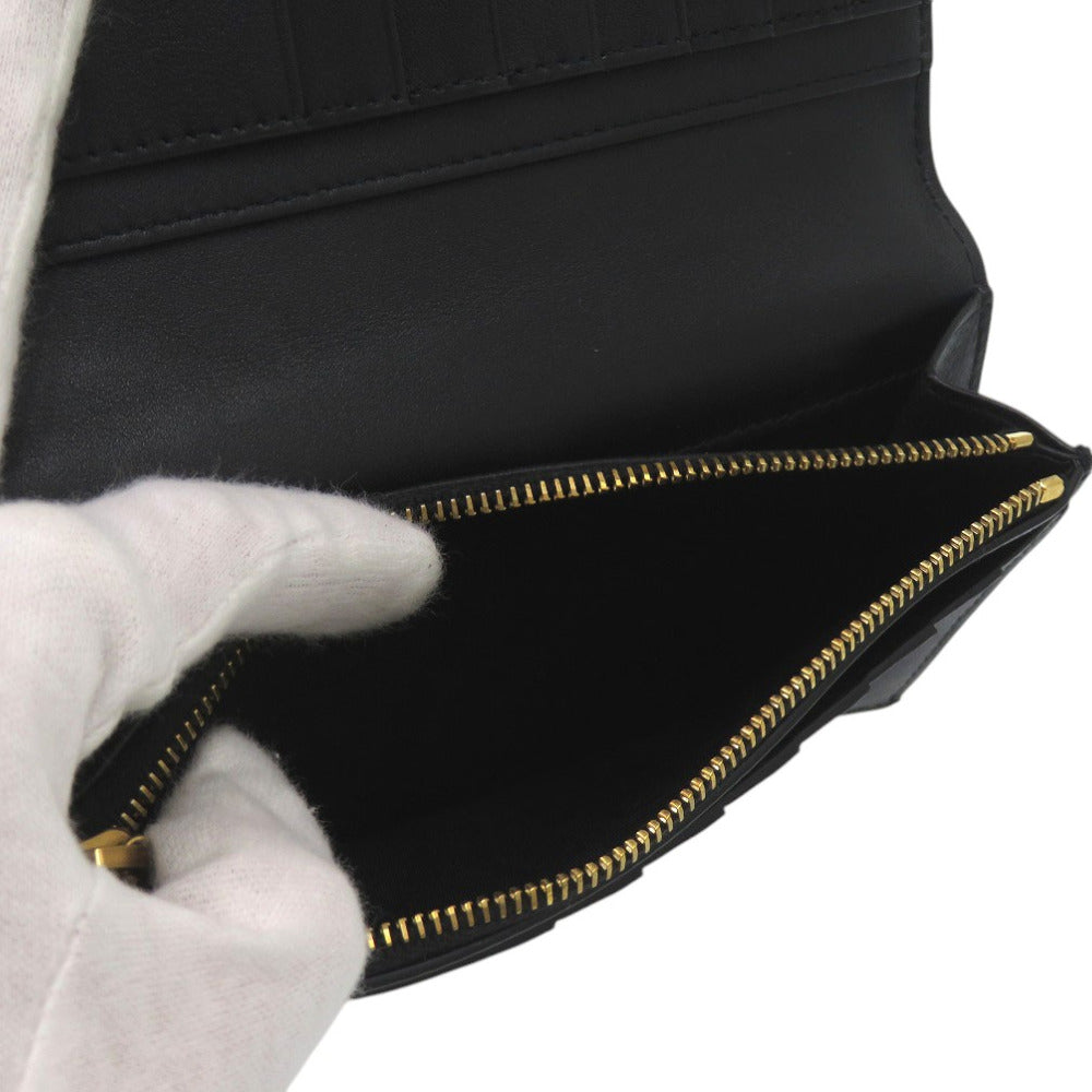 SAINT LAURENT PARIS Long Wallet Purse 396308 H3Z2W 1000 leather black Continental Wallet with Logo Coin Pocket mens Used Authentic