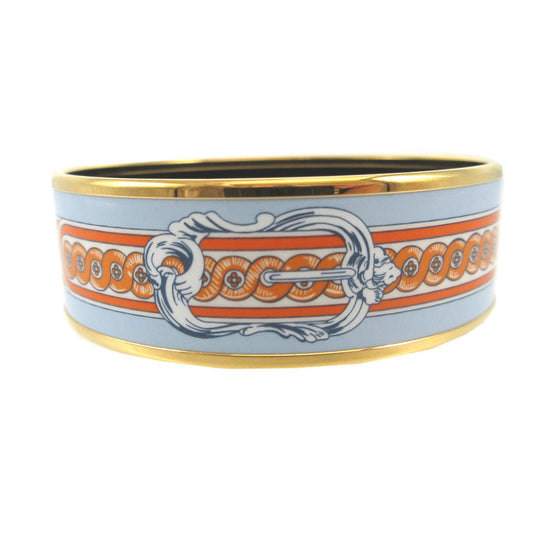 HERMES Bangle metal light blue bracelet Emilel GM unisex(Unisex) Used Authentic