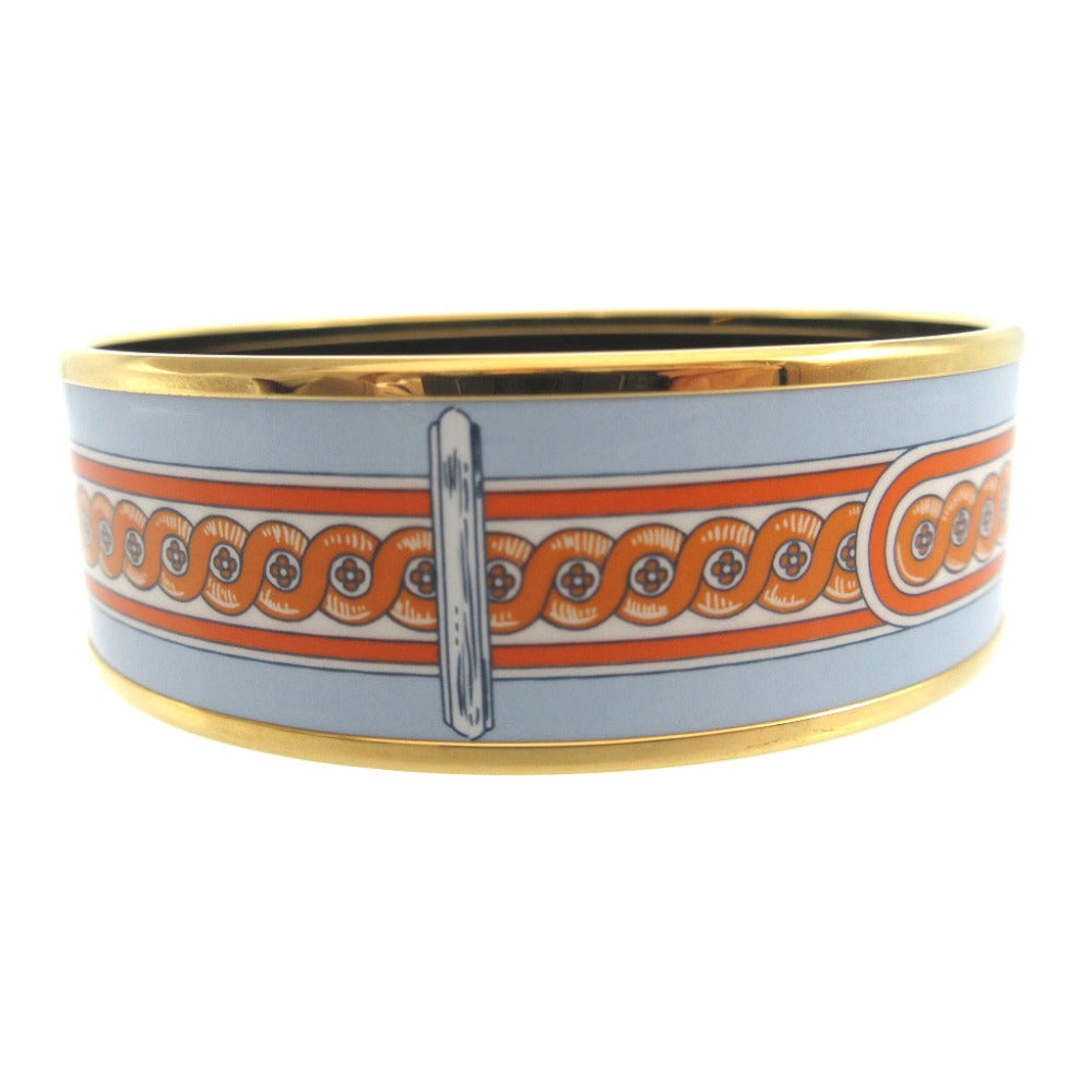 HERMES Bangle metal light blue bracelet Emilel GM unisex(Unisex) Used Authentic