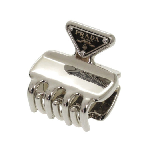 PRADA Other accessories 1IF087 2BA6 metal Silver Hair clip triangle logo Women Used Authentic