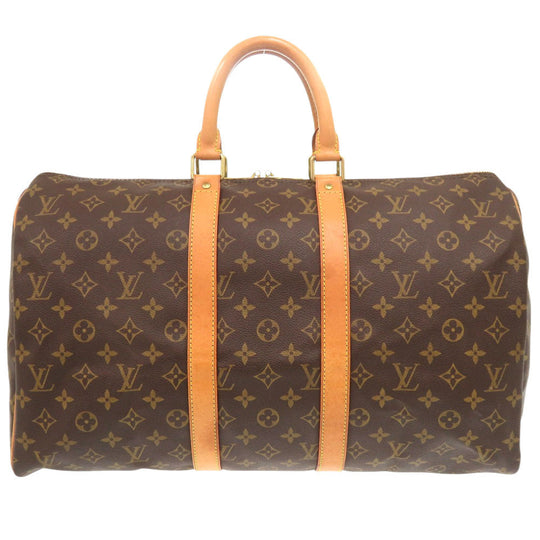 LOUIS VUITTON Boston Duffel bag M41428 Monogram canvas Brown Monogram Keepall 45 mens Used Authentic