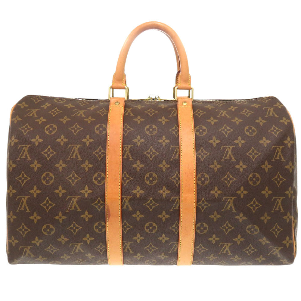 LOUIS VUITTON Boston Duffel bag M41428 Monogram canvas Brown Monogram Keepall 45 mens Used Authentic