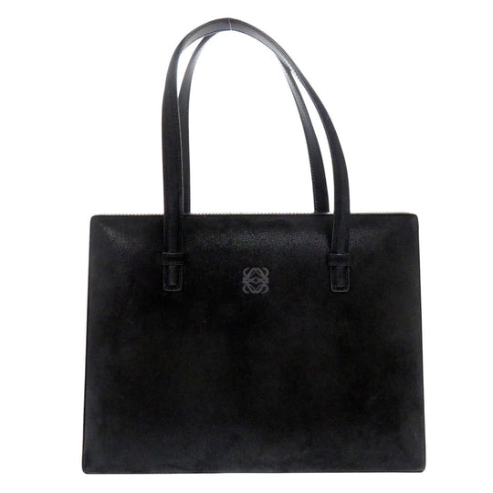 LOEWE Handbag Suede, Leather black vintage anagram Women Used Authentic