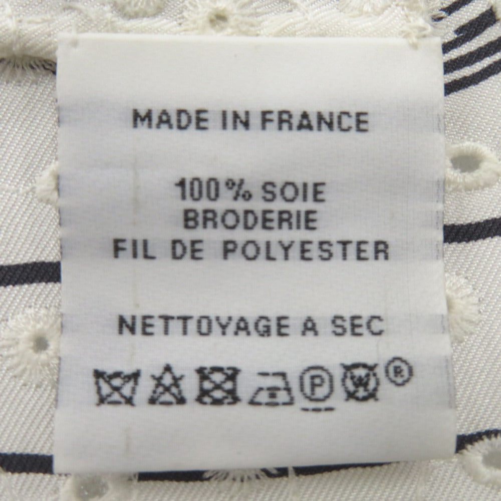 HERMES scarf silk white Carre70 Carre Brides de Gala Broderie Anglaise