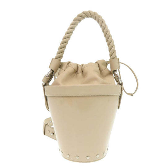 Maison Margiela Handbag SB3WG0043 Lambskin, Calfskin beige Fire Bucket Bag Small Women Used Authentic