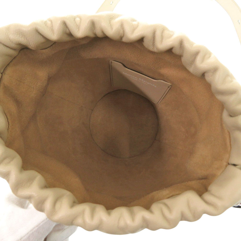 Maison Margiela Handbag SB3WG0043 Lambskin, Calfskin beige Fire Bucket Bag Small Women Used Authentic
