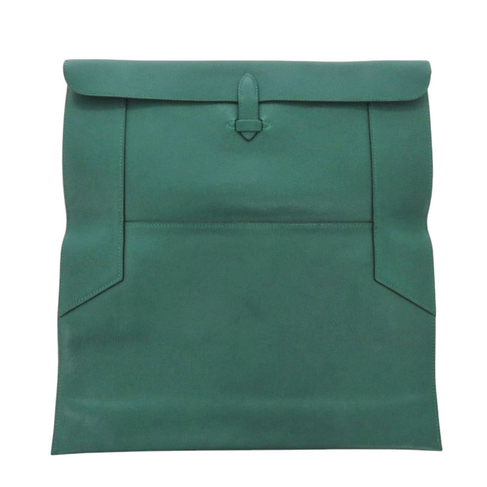 HERMES Clutch bag Evercolor Malachite Pre-Pla 33 mens Used Authentic