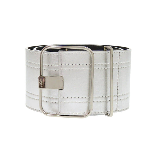 ROGERVIVIER belt leather Silver Women 75 Used Authentic