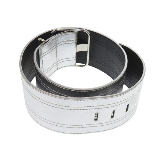 ROGERVIVIER belt leather Silver Women 75 Used Authentic