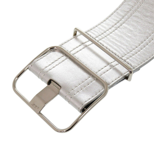 ROGERVIVIER belt leather Silver Women 75 Used Authentic