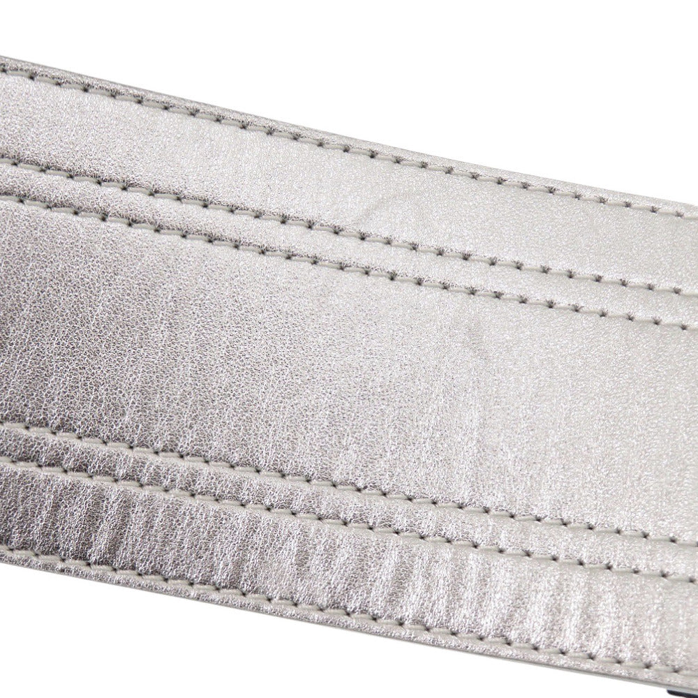 ROGERVIVIER belt leather Silver Women 75 Used Authentic